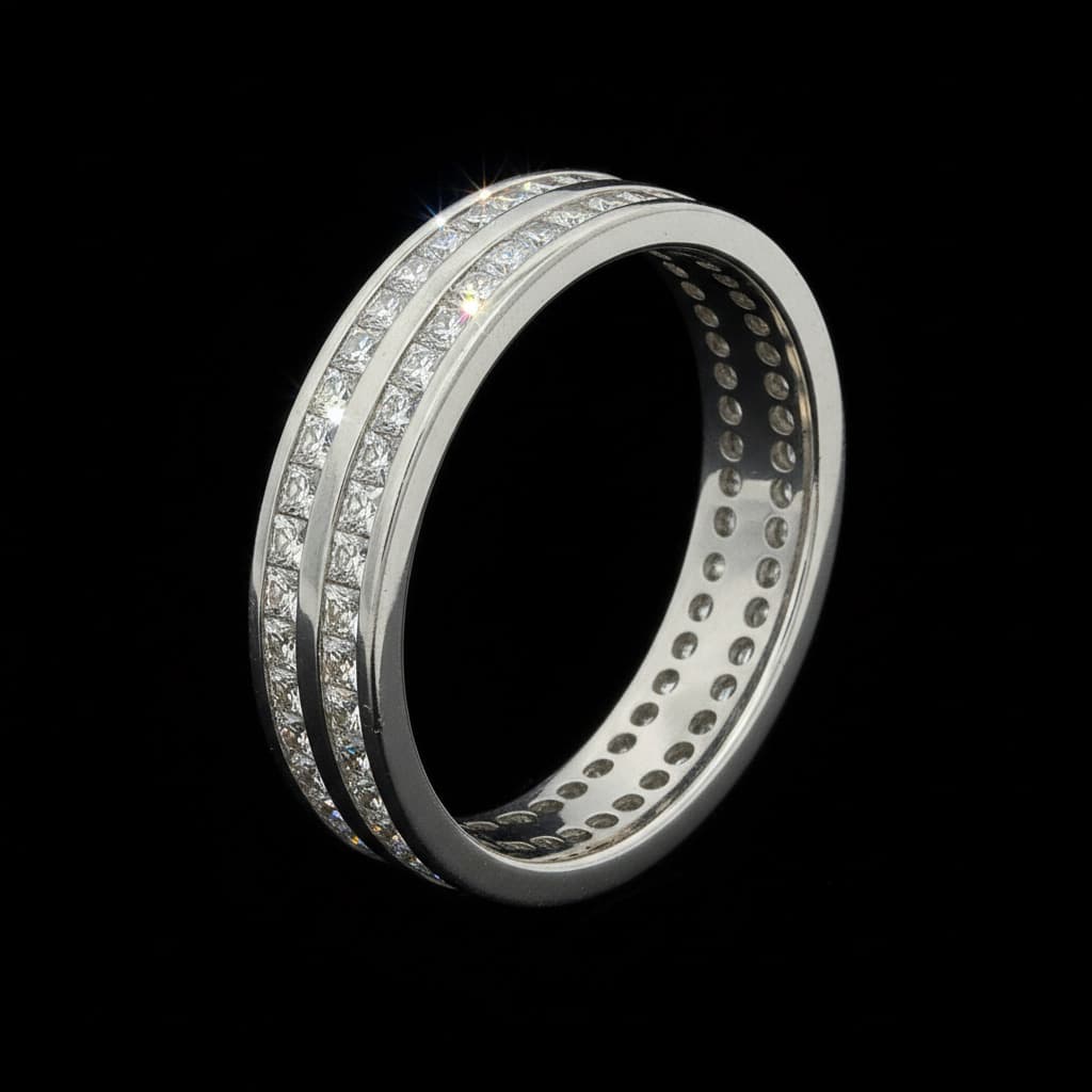 The Eternità Twin Channel Diamond Ring - 6