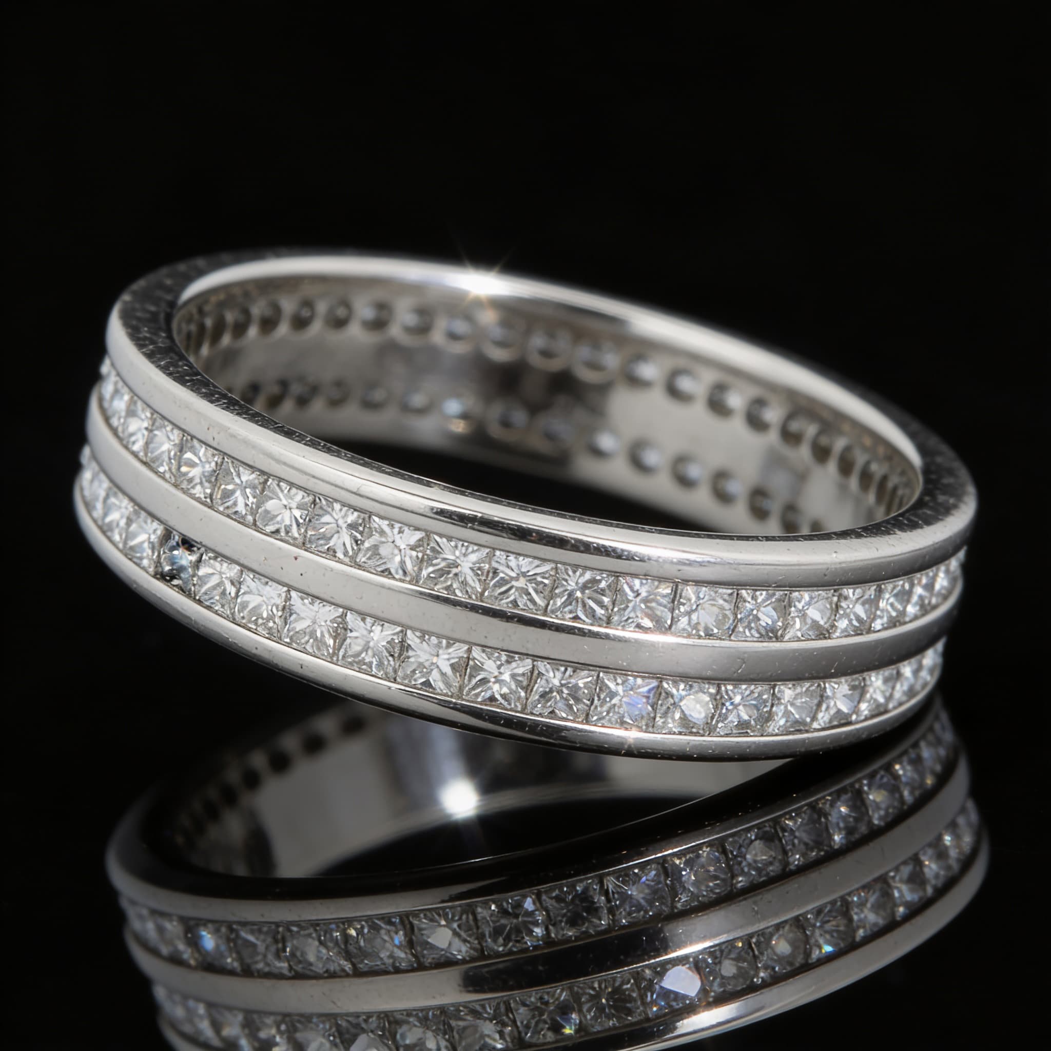 The Eternità Twin Channel Diamond Ring - 7
