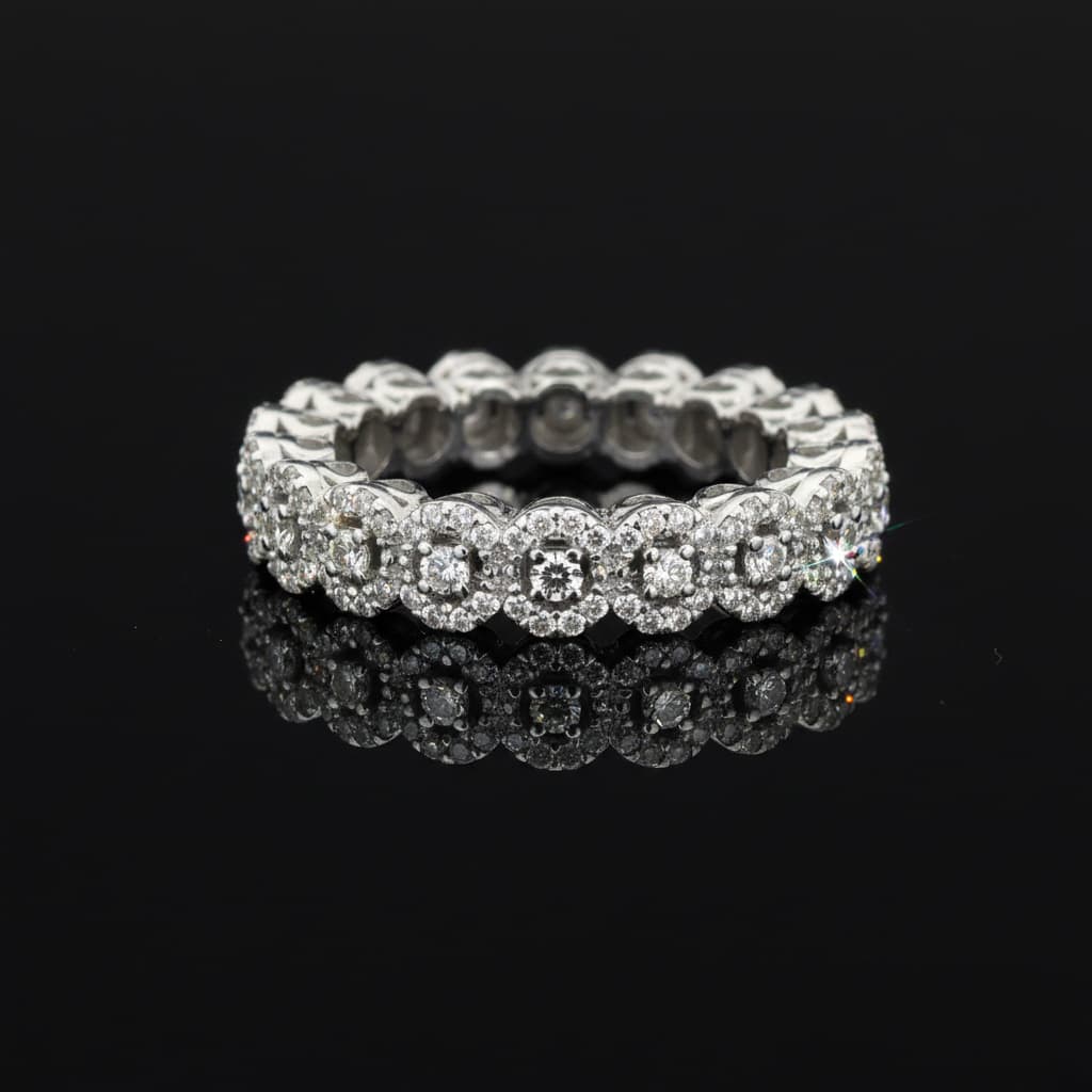 The Eternità Halo Round Diamond Eternity Ring - 4