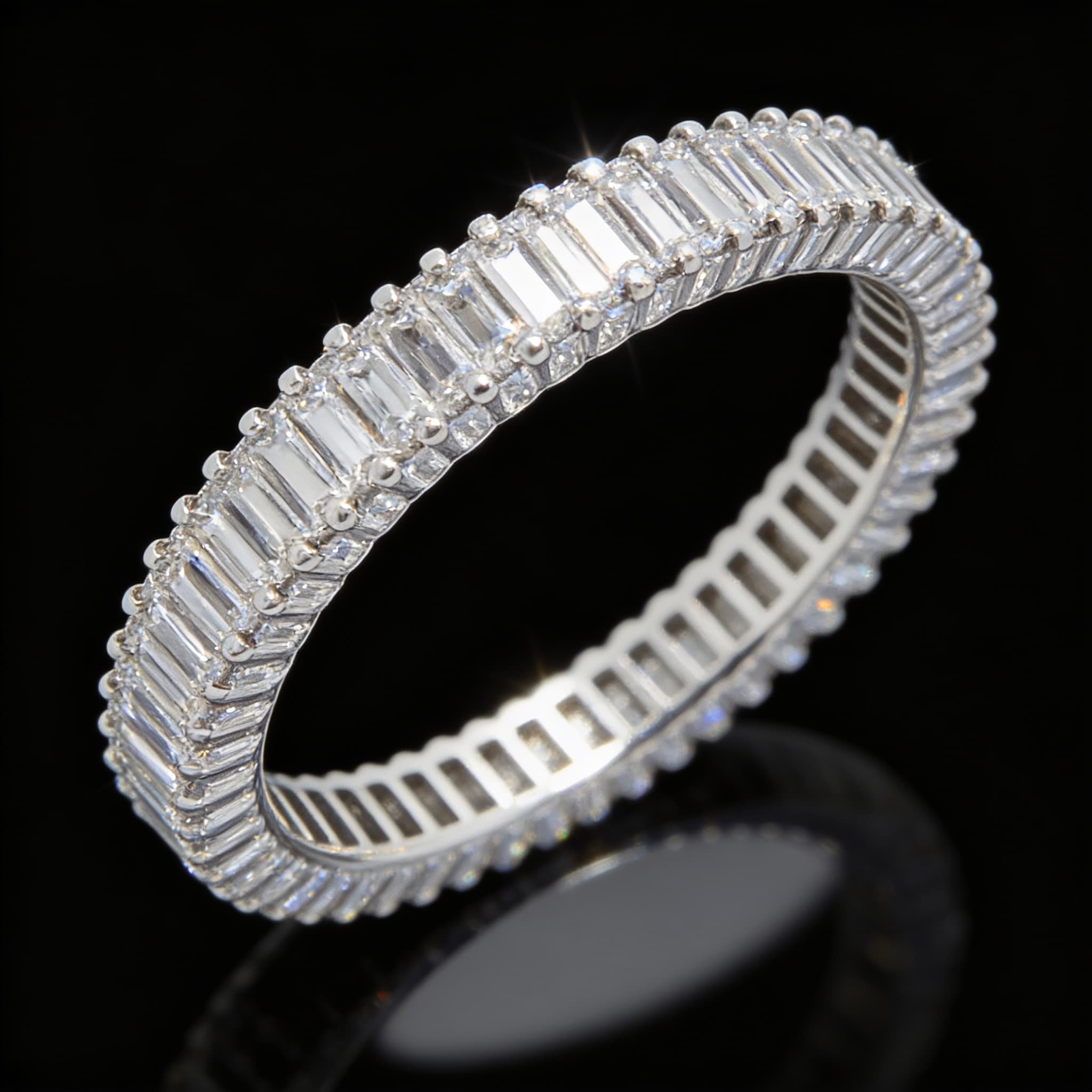 The Eternità Four-Prong Baguette Diamond Eternity Ring - 4