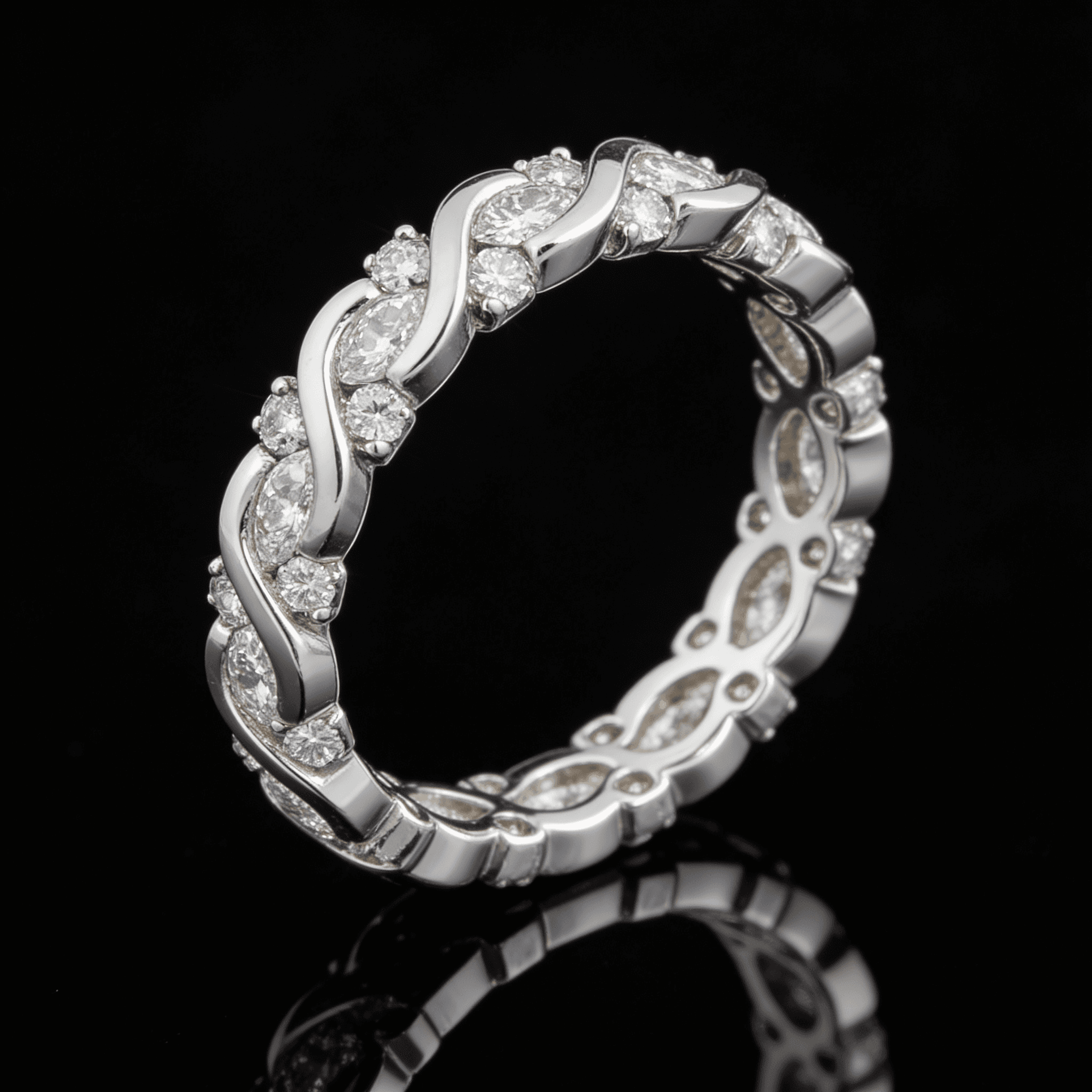 The Eternità Interwoven Round Diamond Eternity Ring - 7