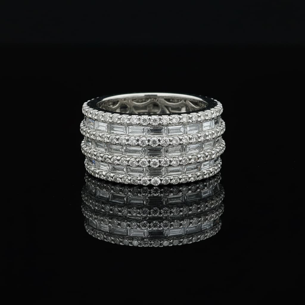 The Eternità Multi-Row Baguette and Round Diamond Eternity Ring - 4