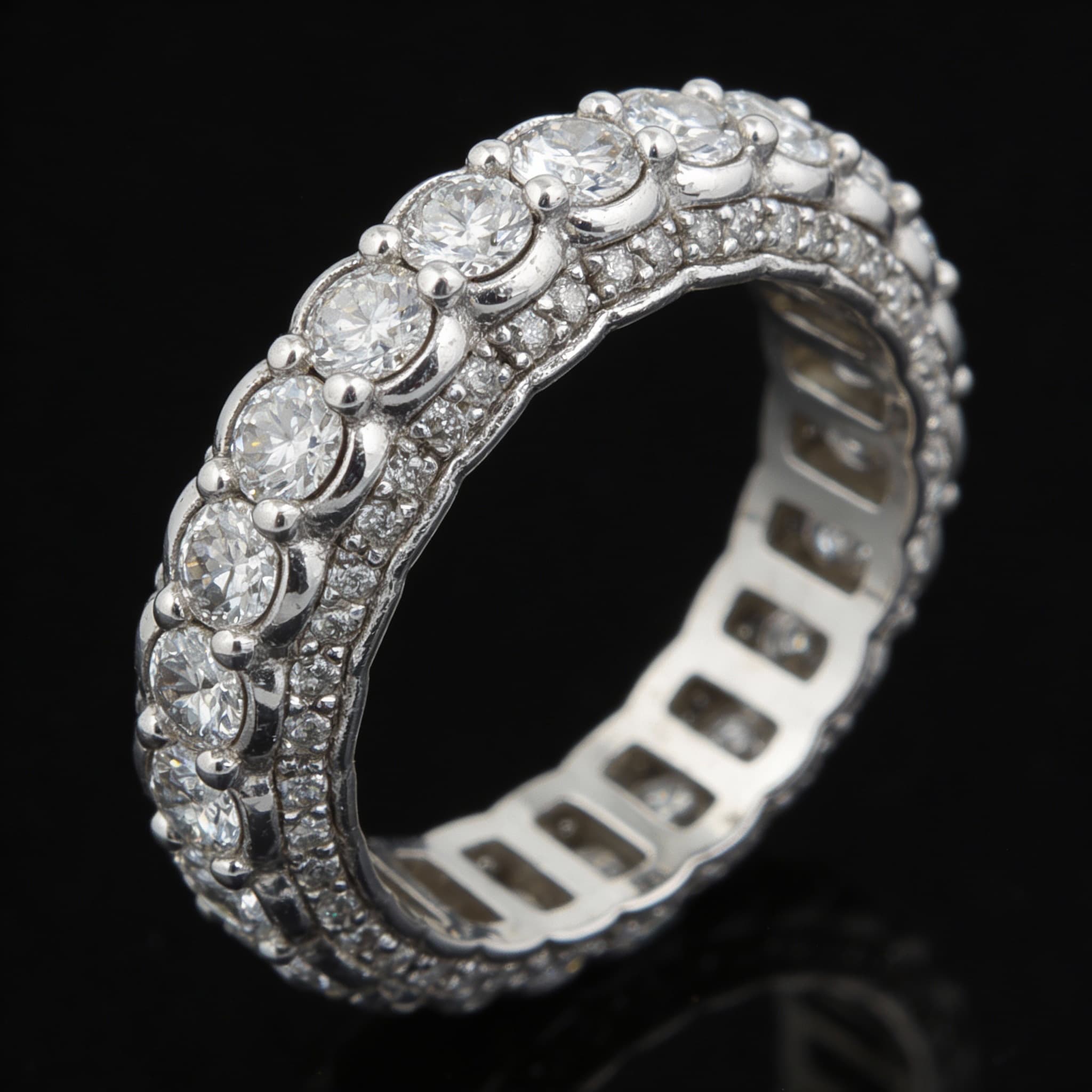 The Eternità Multi-Tier Pavé Full Eternity Ring  - 5