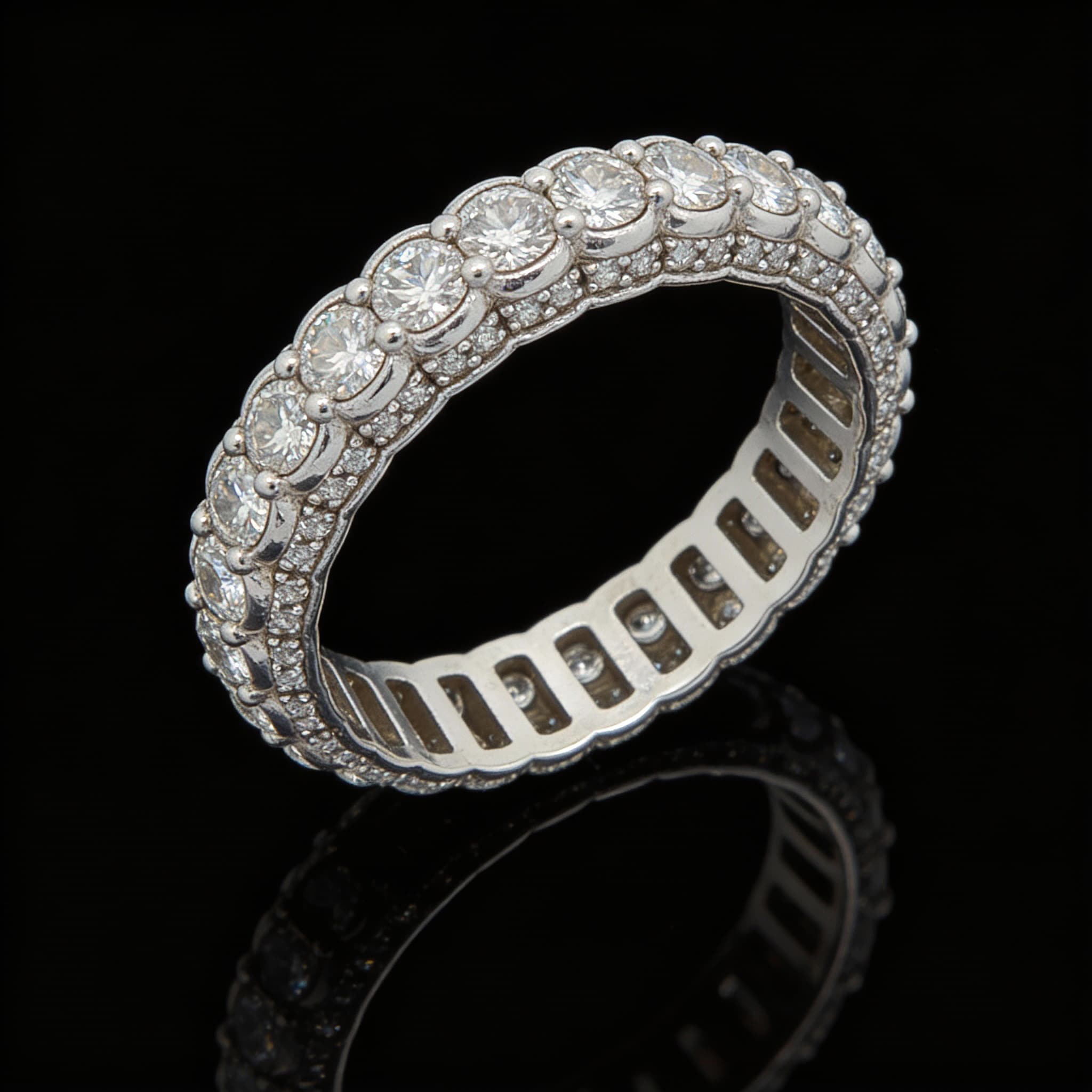 The Eternità Multi-Tier Pavé Full Eternity Ring  - 7