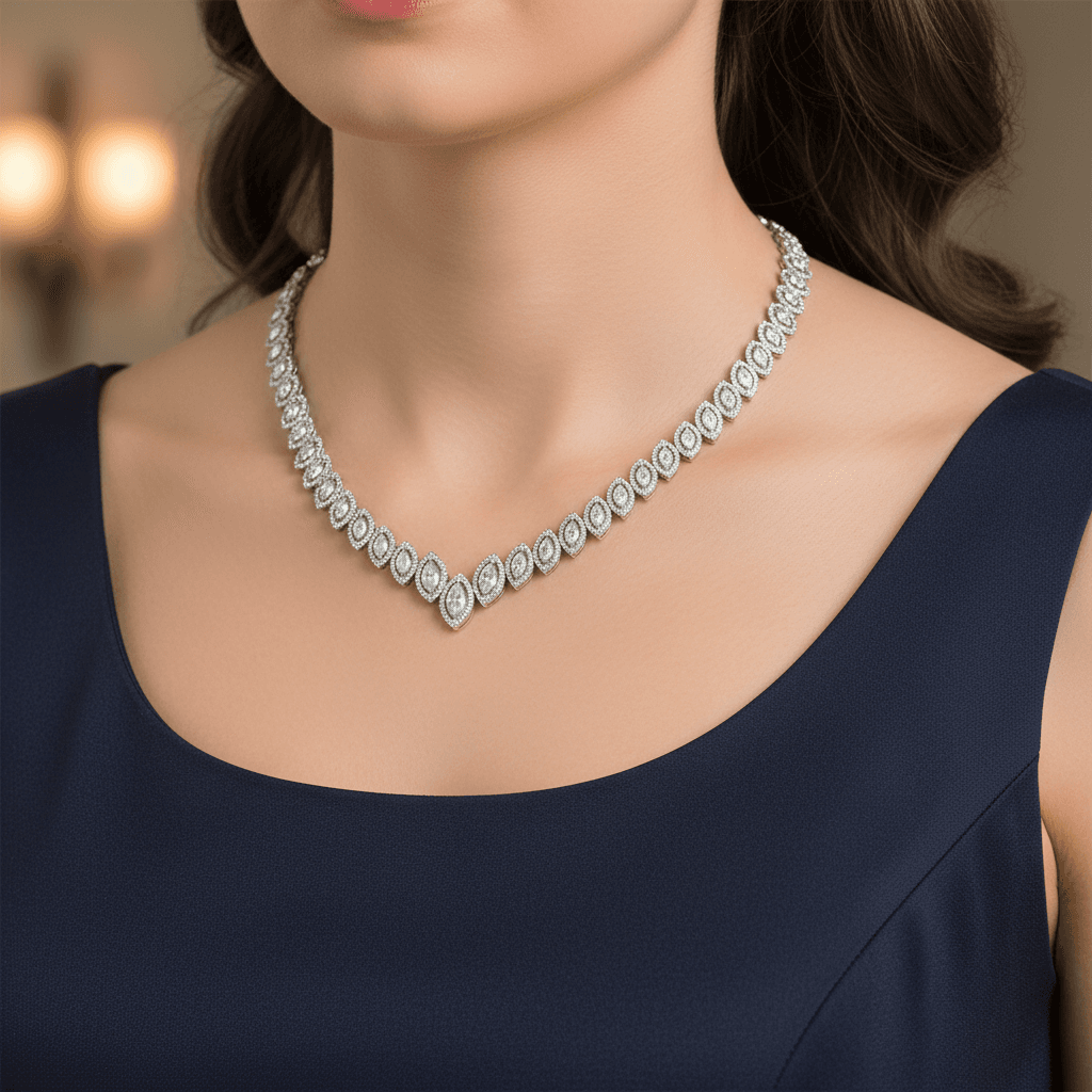 Les Exclusives Framed Marquise Necklace