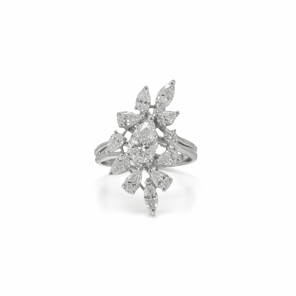 Les Exclusives Marquise Halo Ring - 3