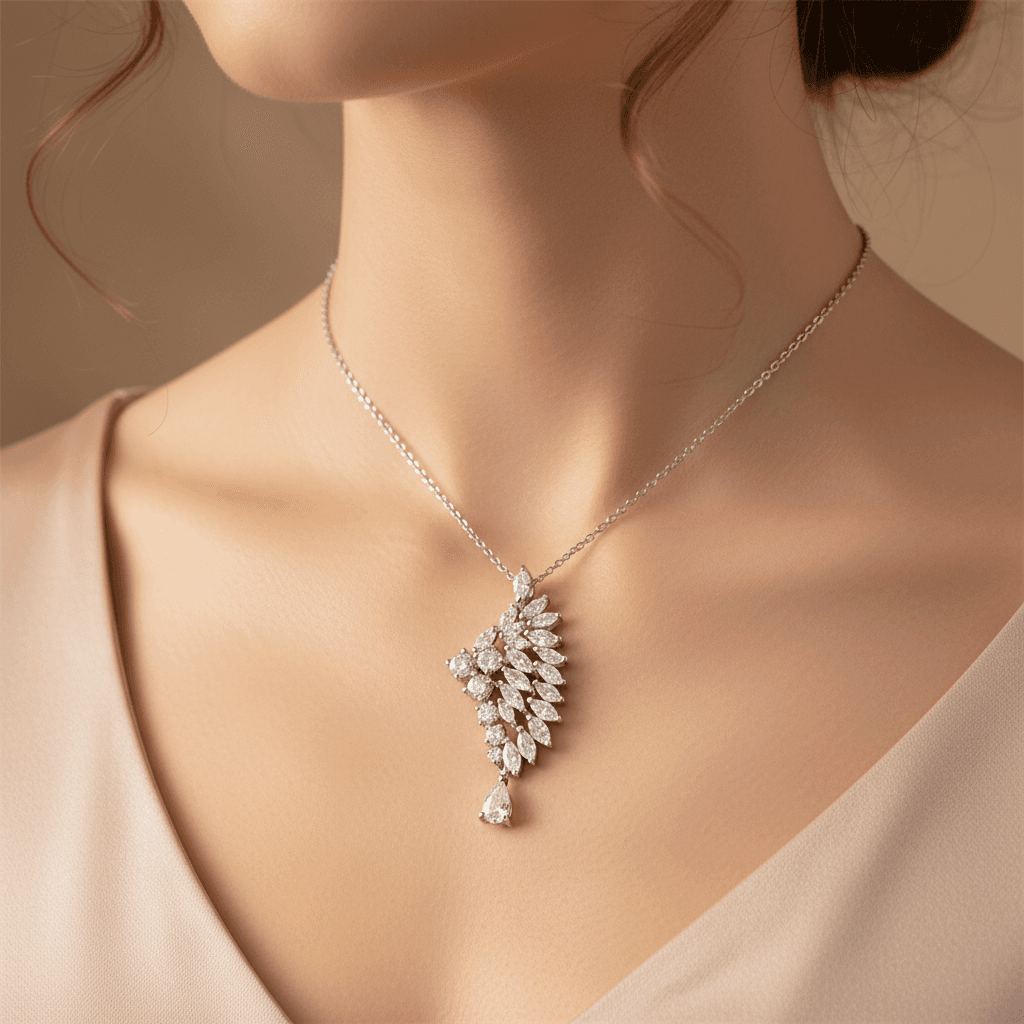 es Exclusives Feather Drop Pendant  