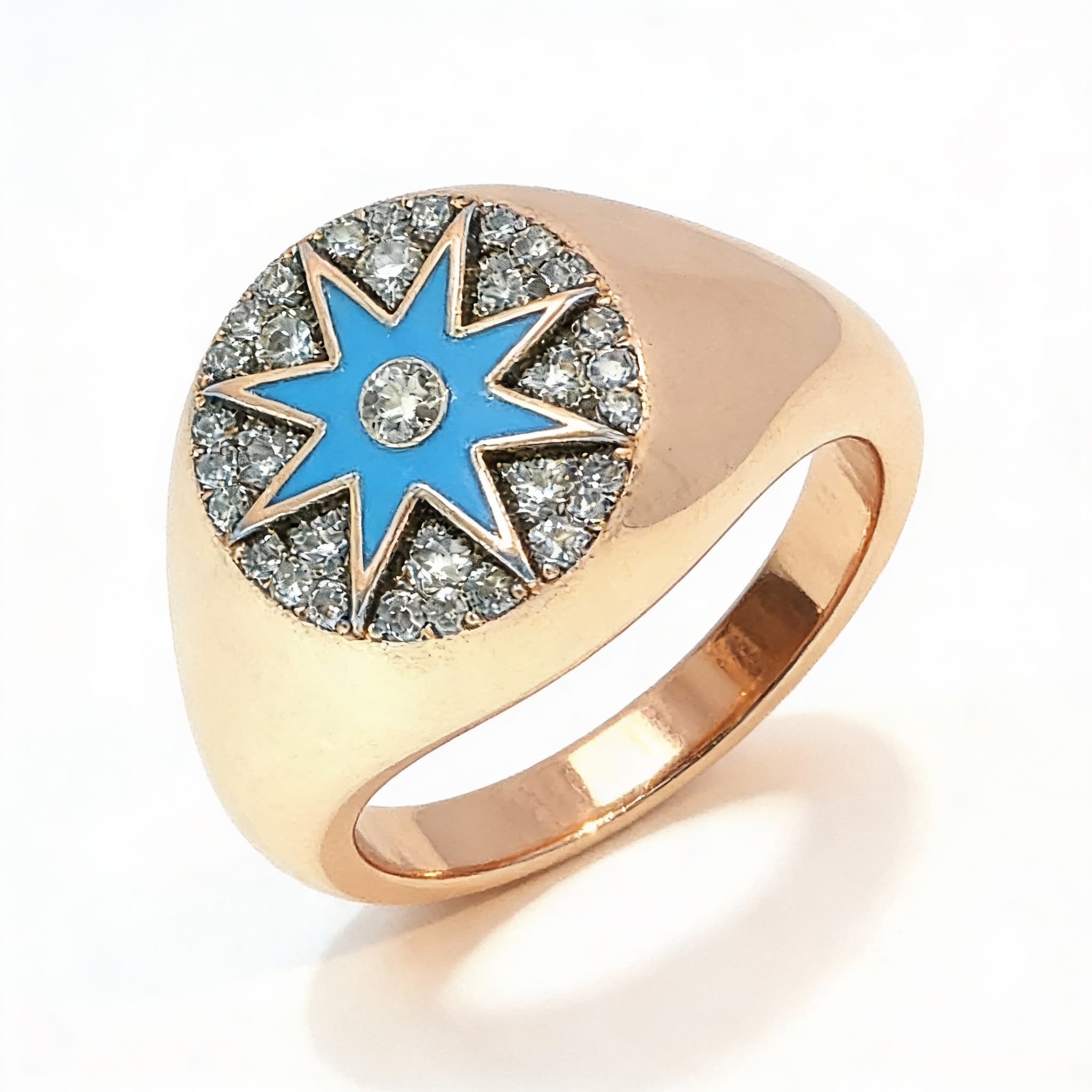 Ö d’Azure Starburst Pinky Ring in Yellow Gold - 5