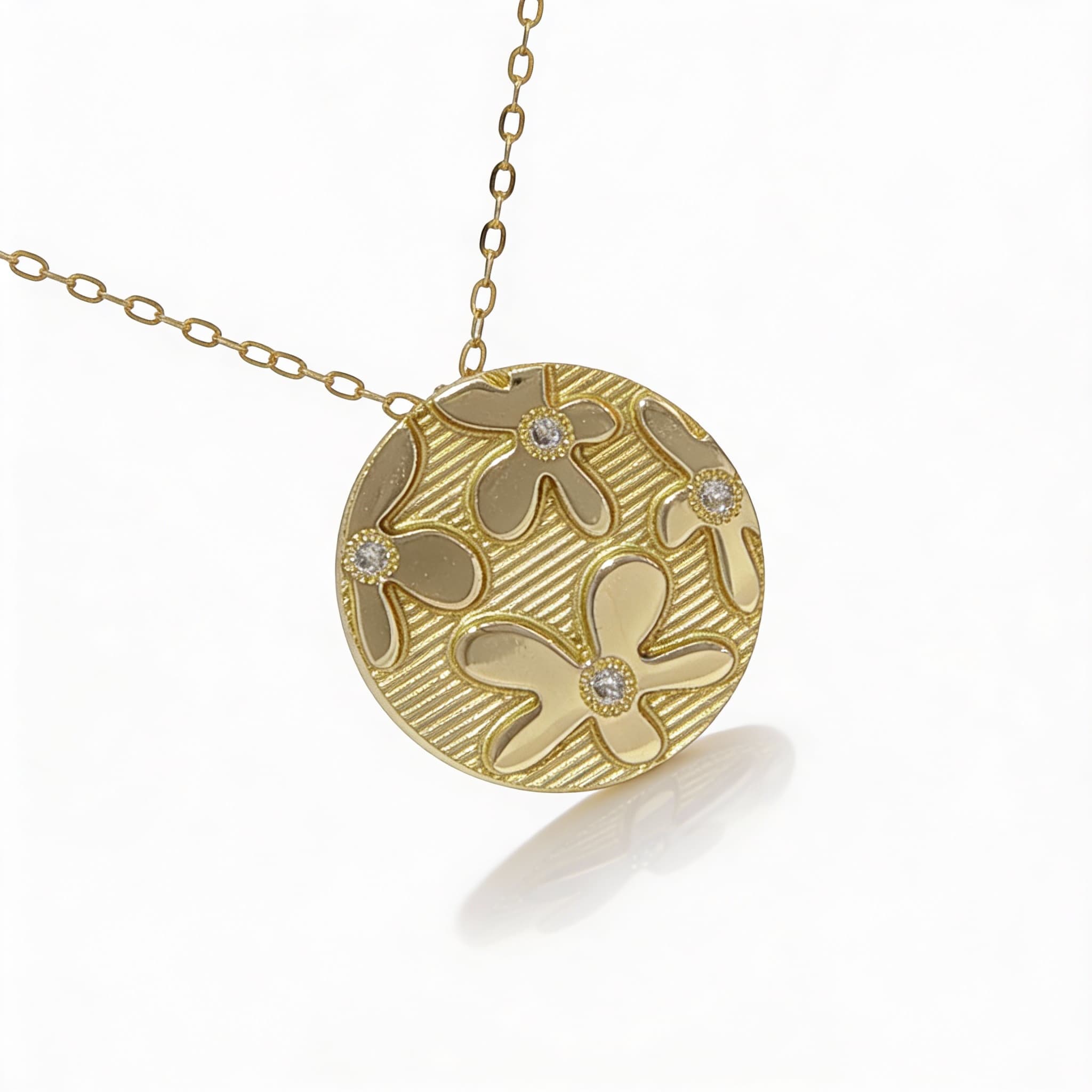 Eden’s Garden Diamond Floral Pendant in Yellow Gold small - 4