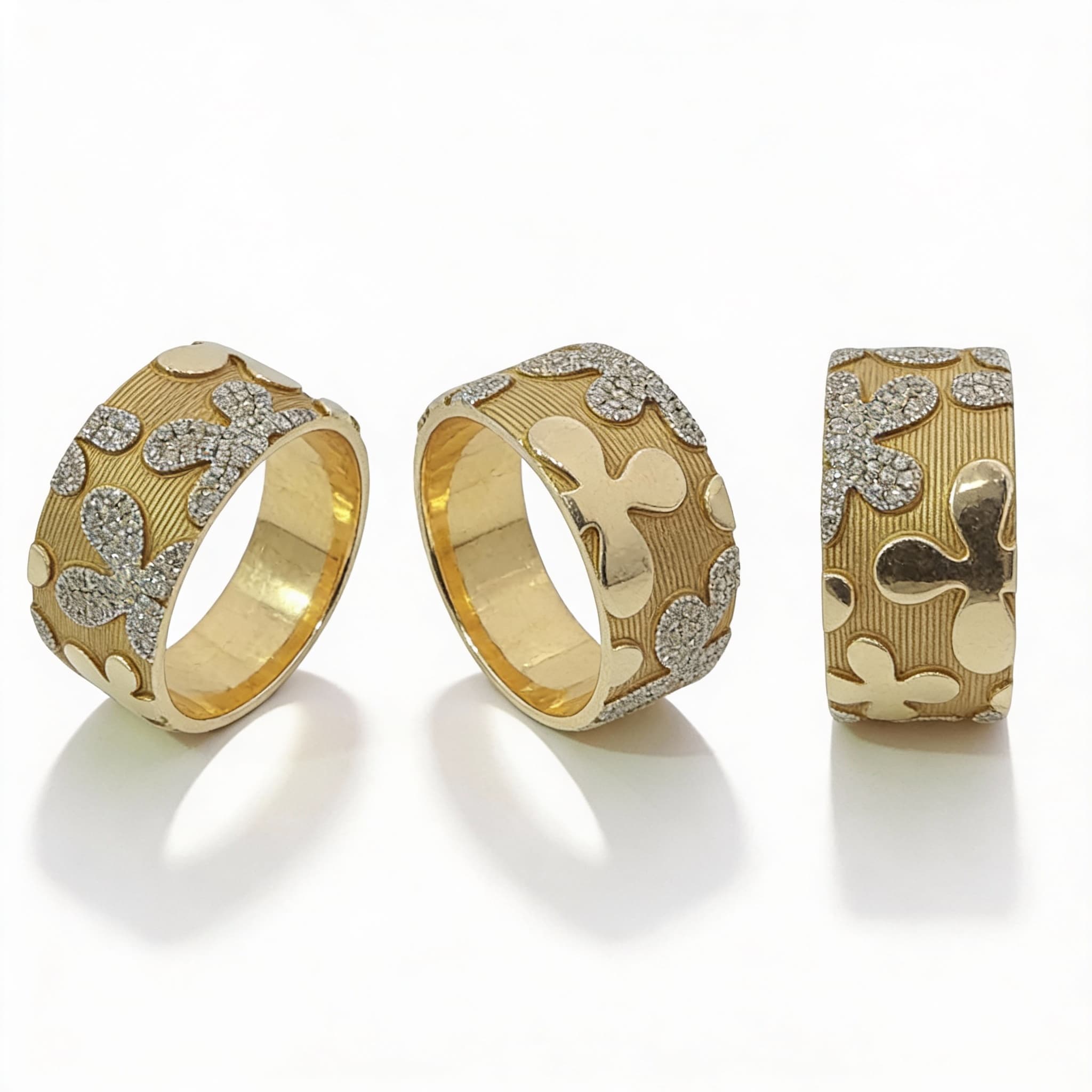 Eden’s Garden Pavé Diamond Floral Band in Yellow Gold - 5