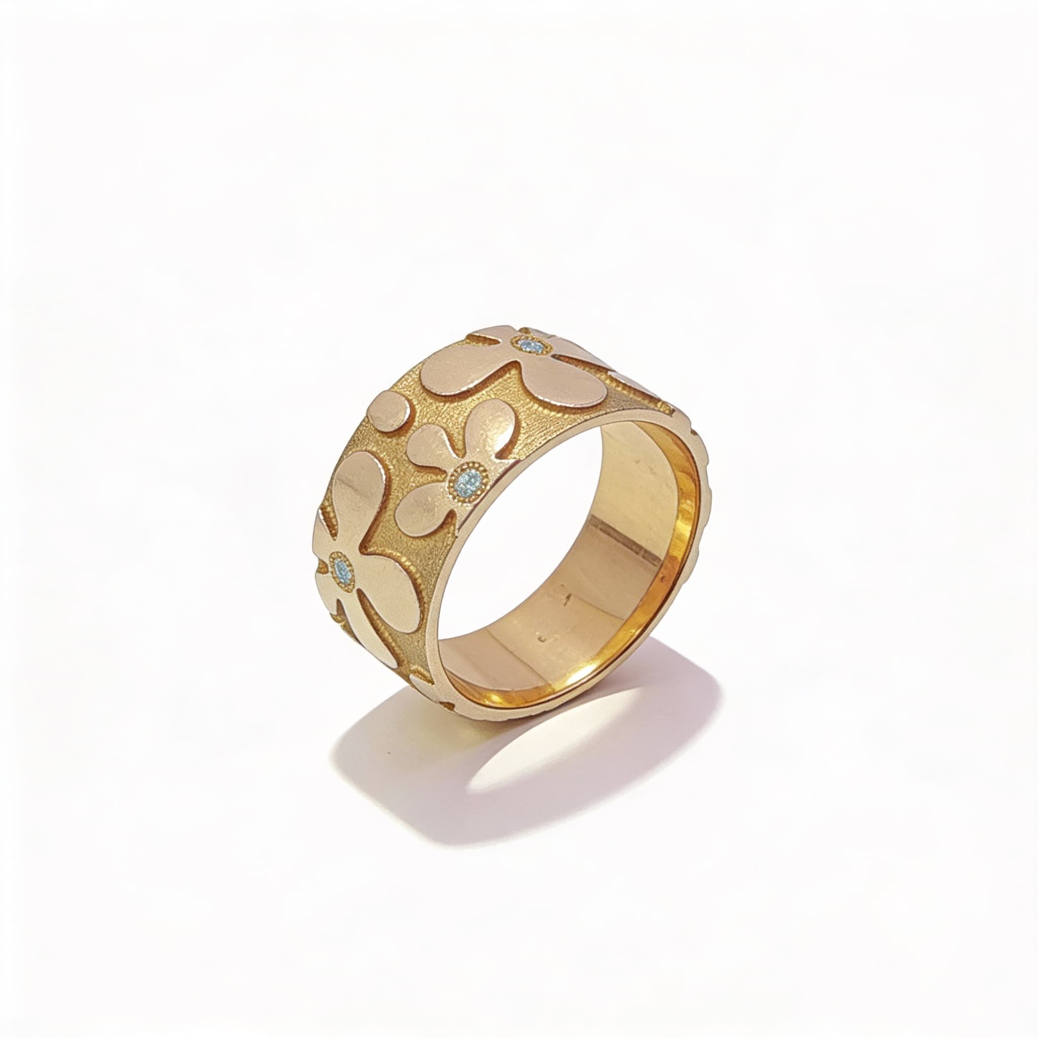 Eden’s Garden Diamond Floral Band in Yellow Gold small - 4