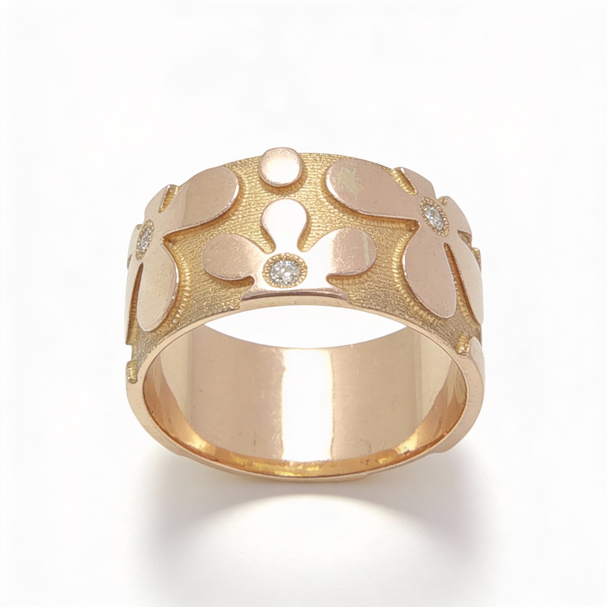 Eden’s Garden Diamond Floral Band in Yellow Gold small - 5