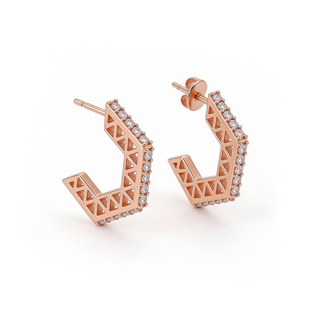 The Hiya Signature IV Architectural Line Earrings - 3