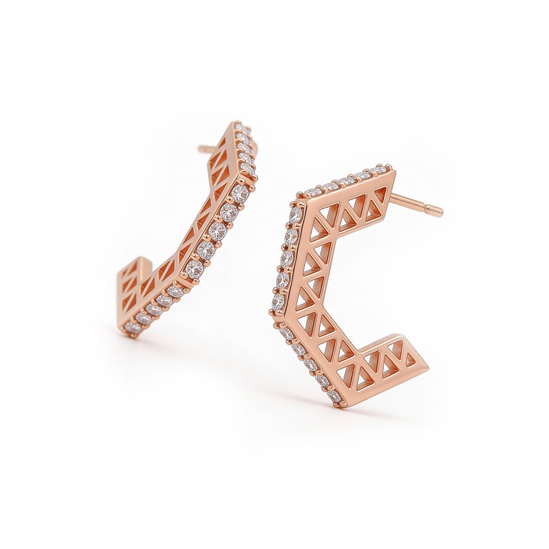 The Hiya Signature IV Architectural Line Earrings - 4