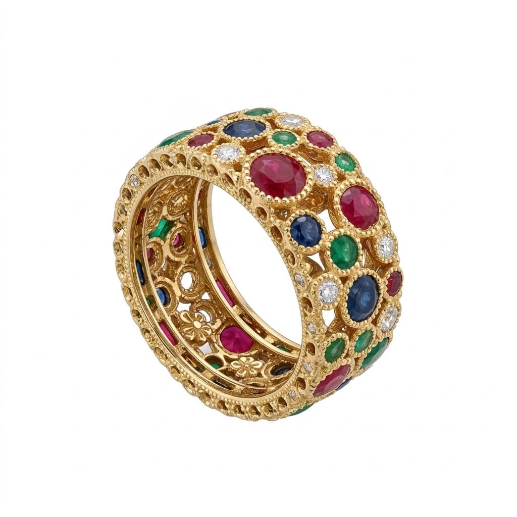 Torsade Sacre Wide Band in Yellow Gold 