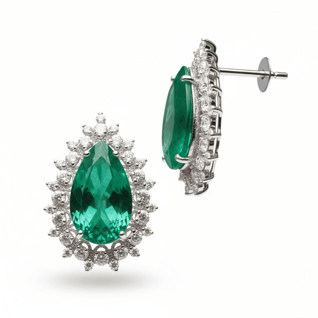 The Peregrinus Emerald Royal Halo Studs