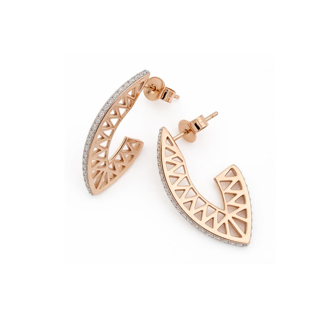 The Hiya Signature IV Architectural Arc Earrings