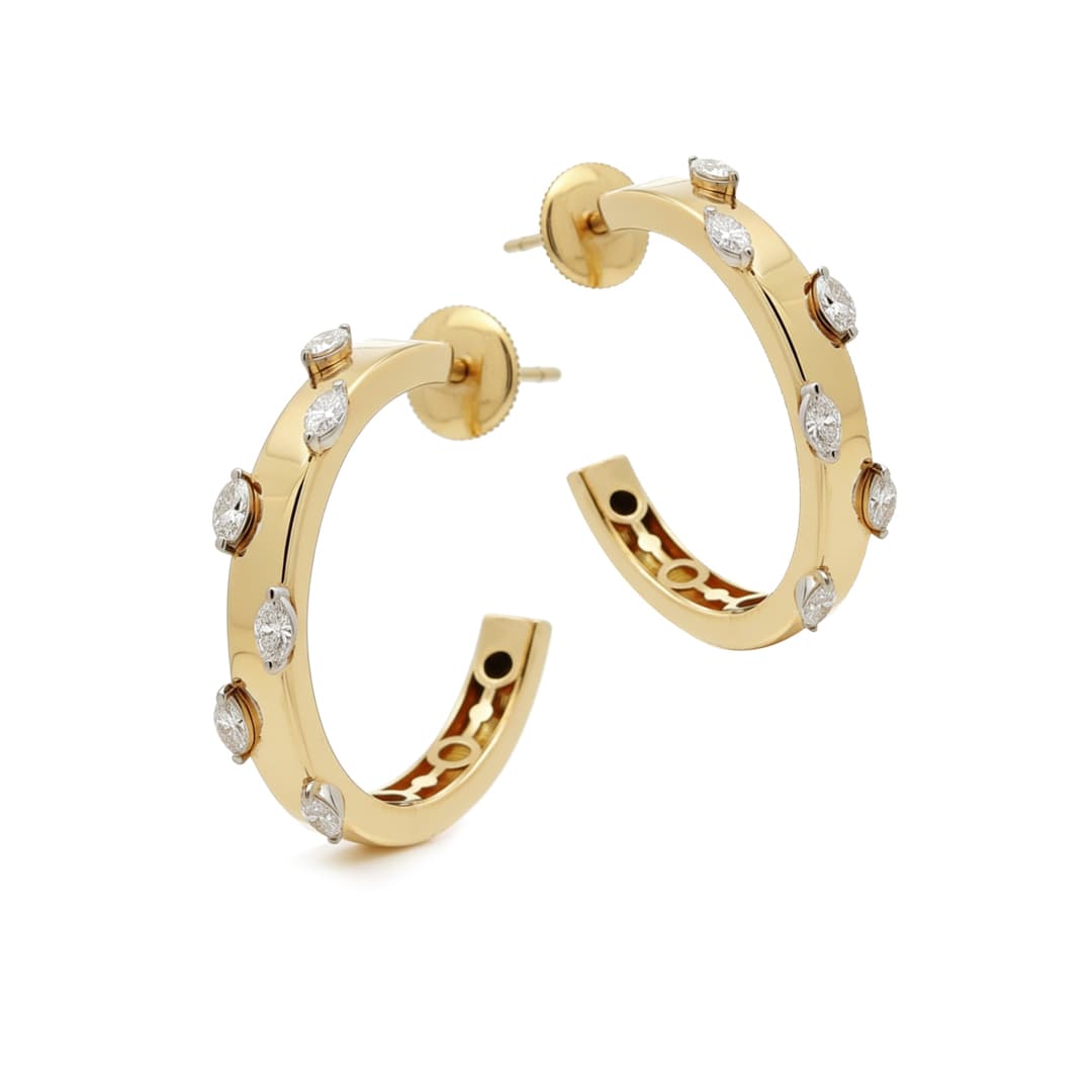 The Hiya Signature IV Bezel Marquise Hoops 