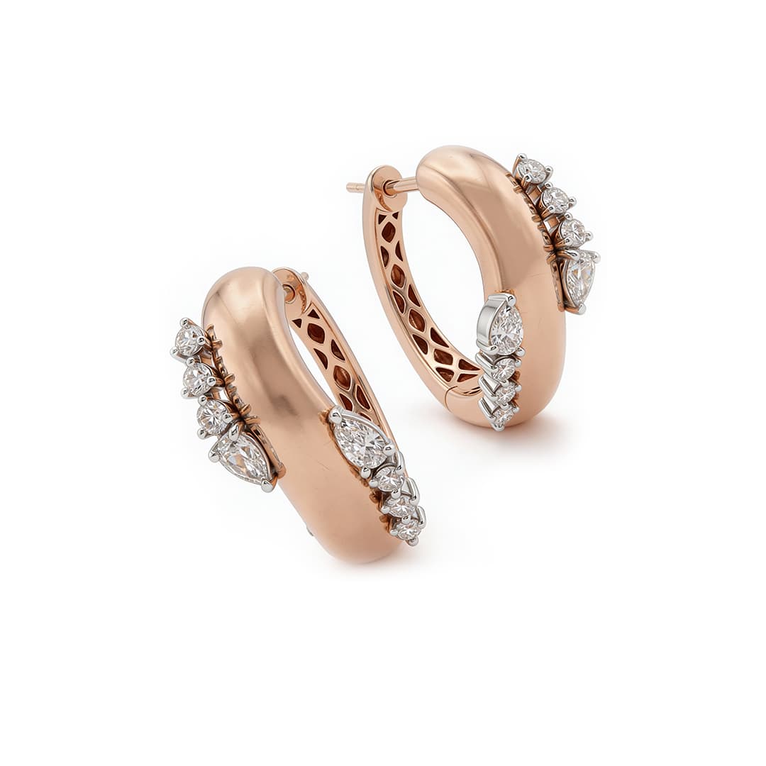 The Hiya Signature IV Sculpted Diamond Hoops 