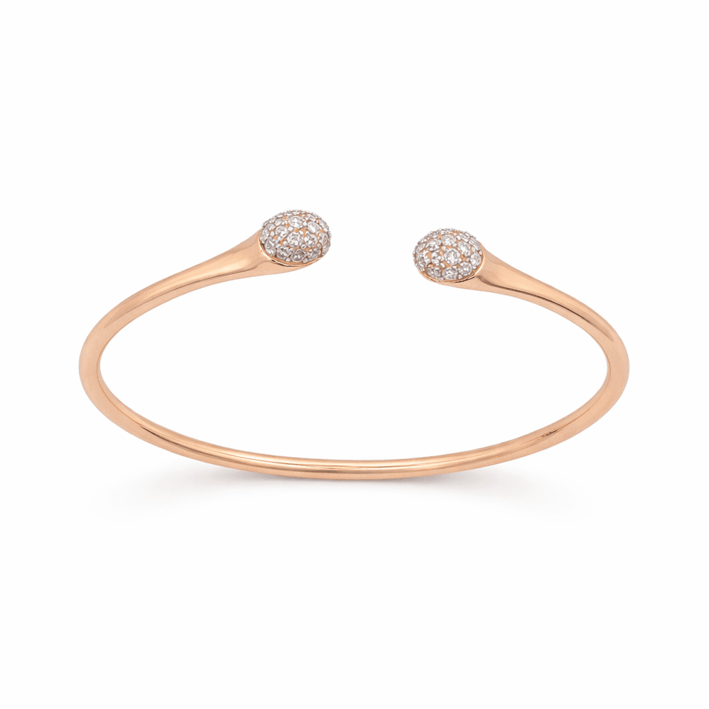 The Hiya Signature Dual Pavé Dome Open-ended Bracelet