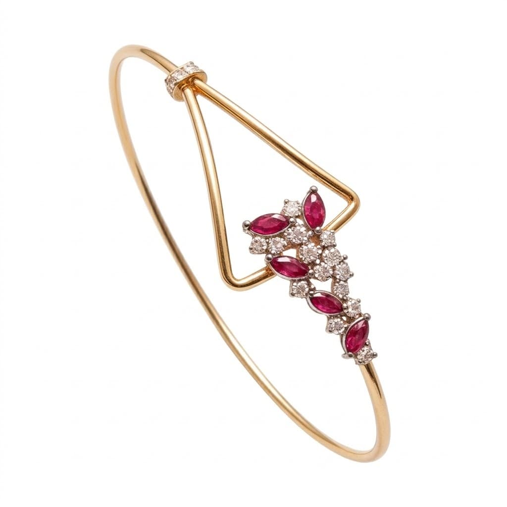 The Peregrinus Ruby Angular Axis Bangle 