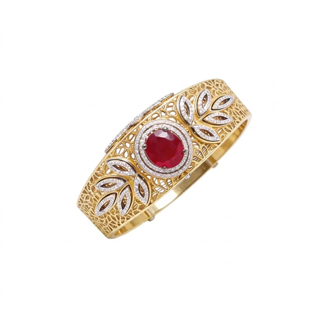 The Peregrinus Filigree Ruby Meridian Cuff