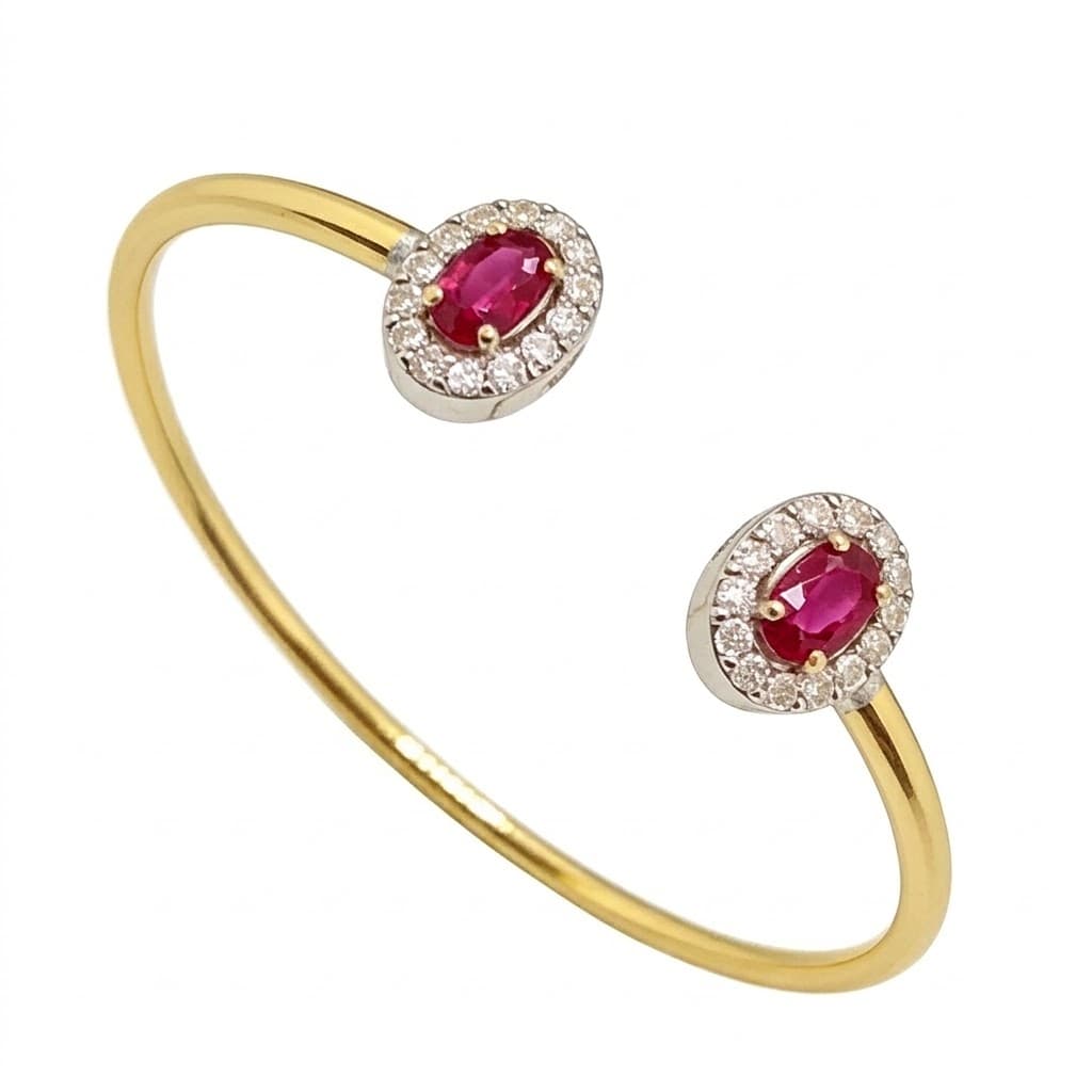 The Peregrinus Ruby Twin Halo Bangle