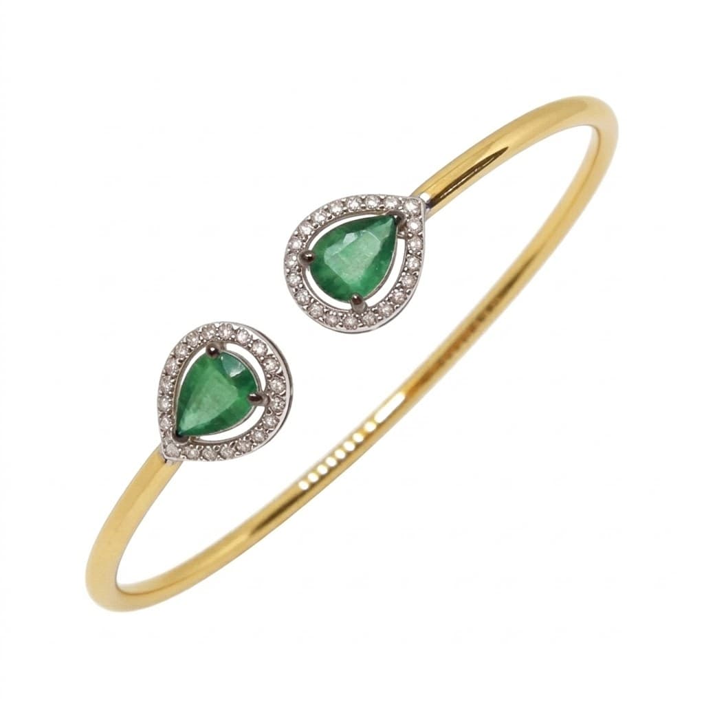 The Peregrinus Emerald Dual Halo Bangle