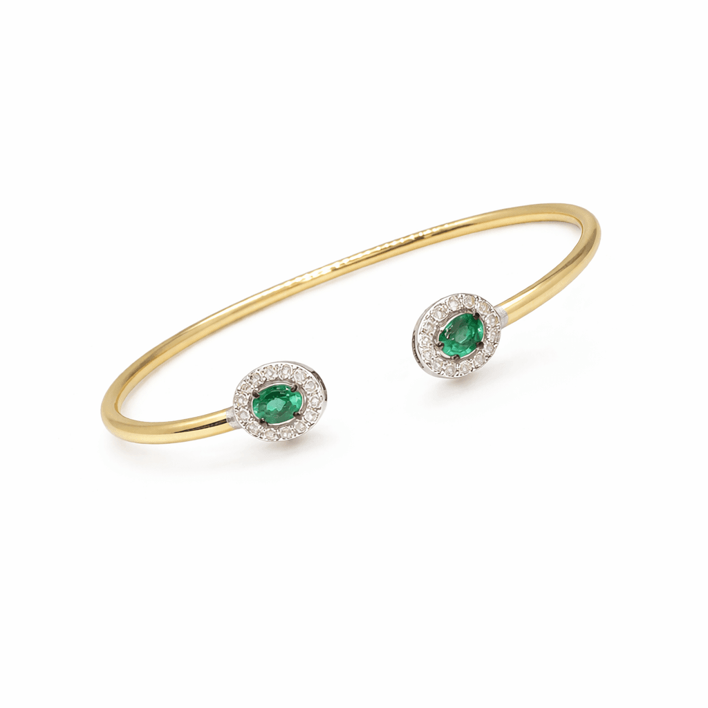 The Peregrinus Oval Emerald Balance Cuff