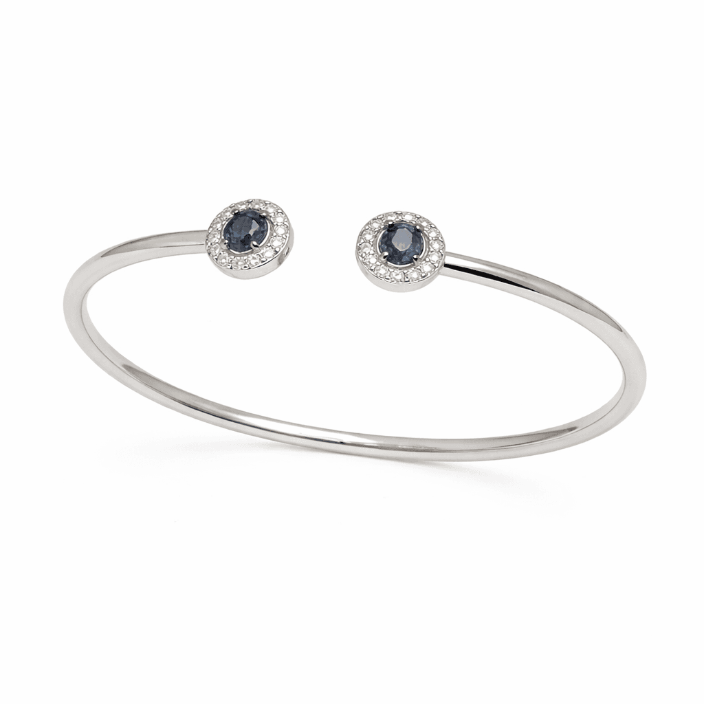 The Peregrinus Sapphire Twin Halo Bangle