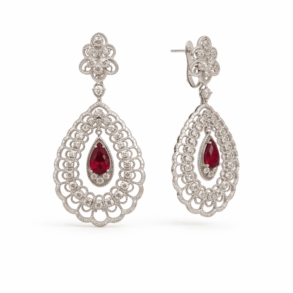 The Peregrinus Diamond Lattice Drop Earrings