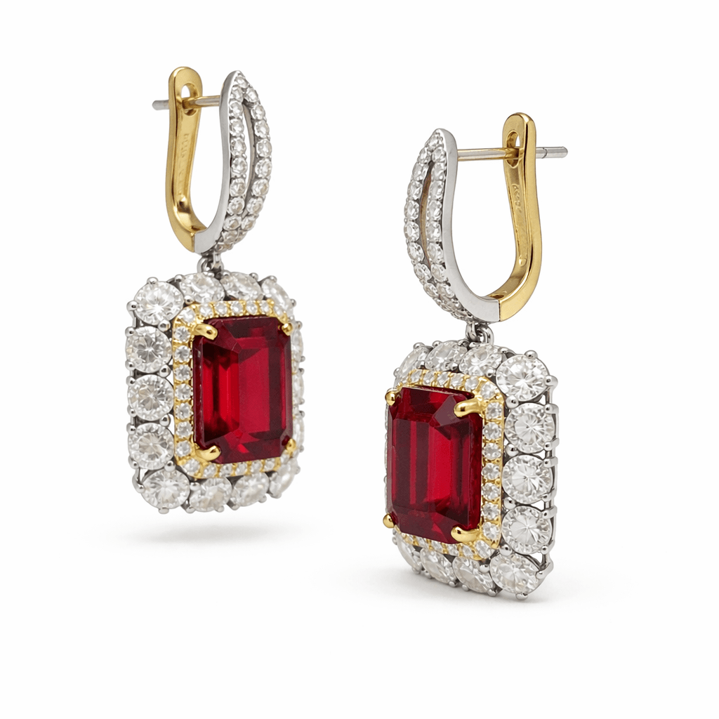 The Peregrinus Imperial Ruby Frame Earrings