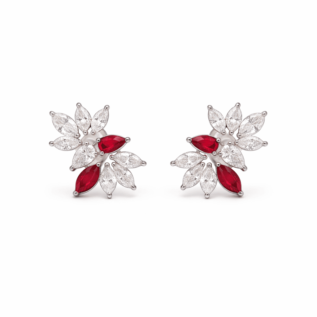 The Peregrinus Ruby Marquise Blossom Studs
