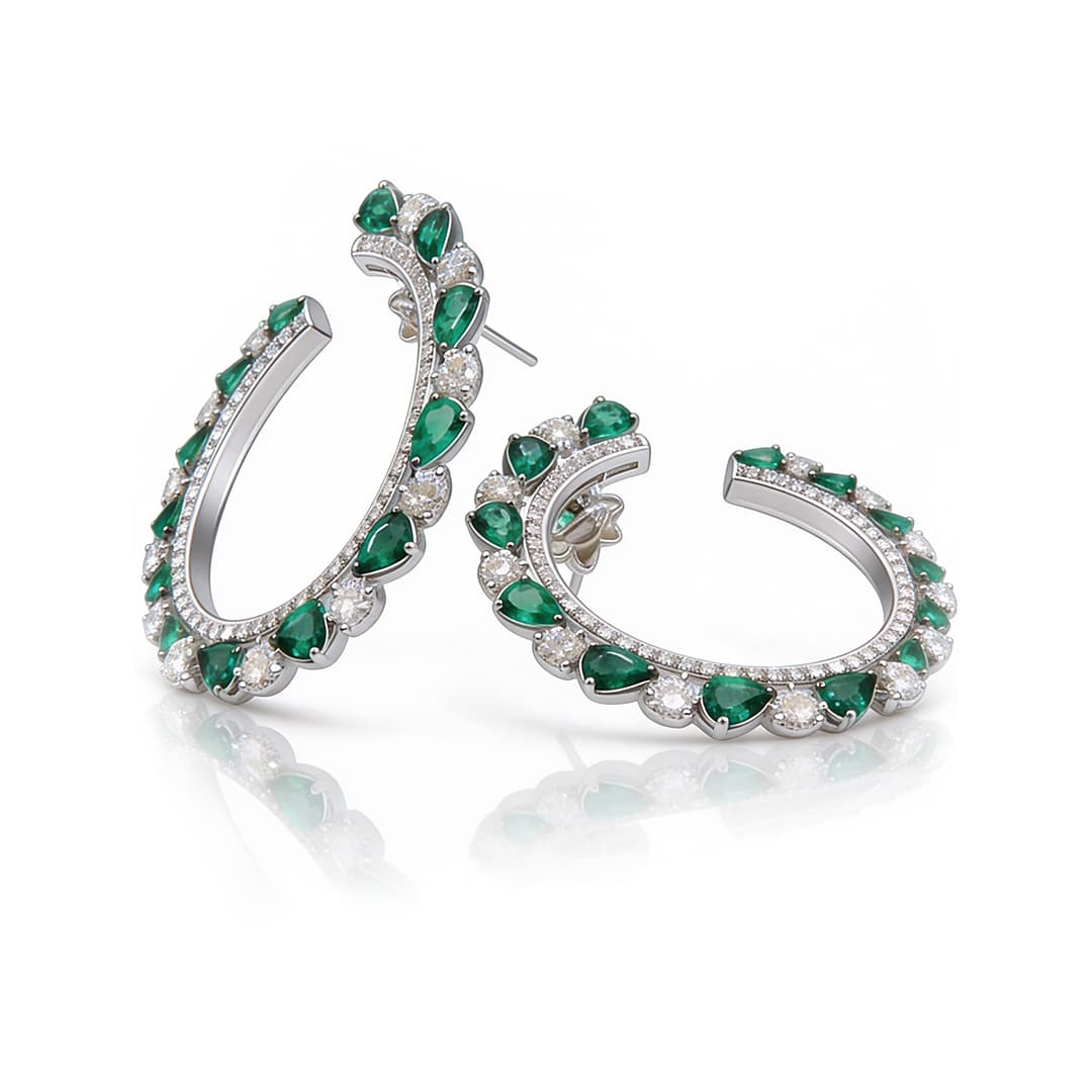 The Peregrinus Emerald Crescent Hoops