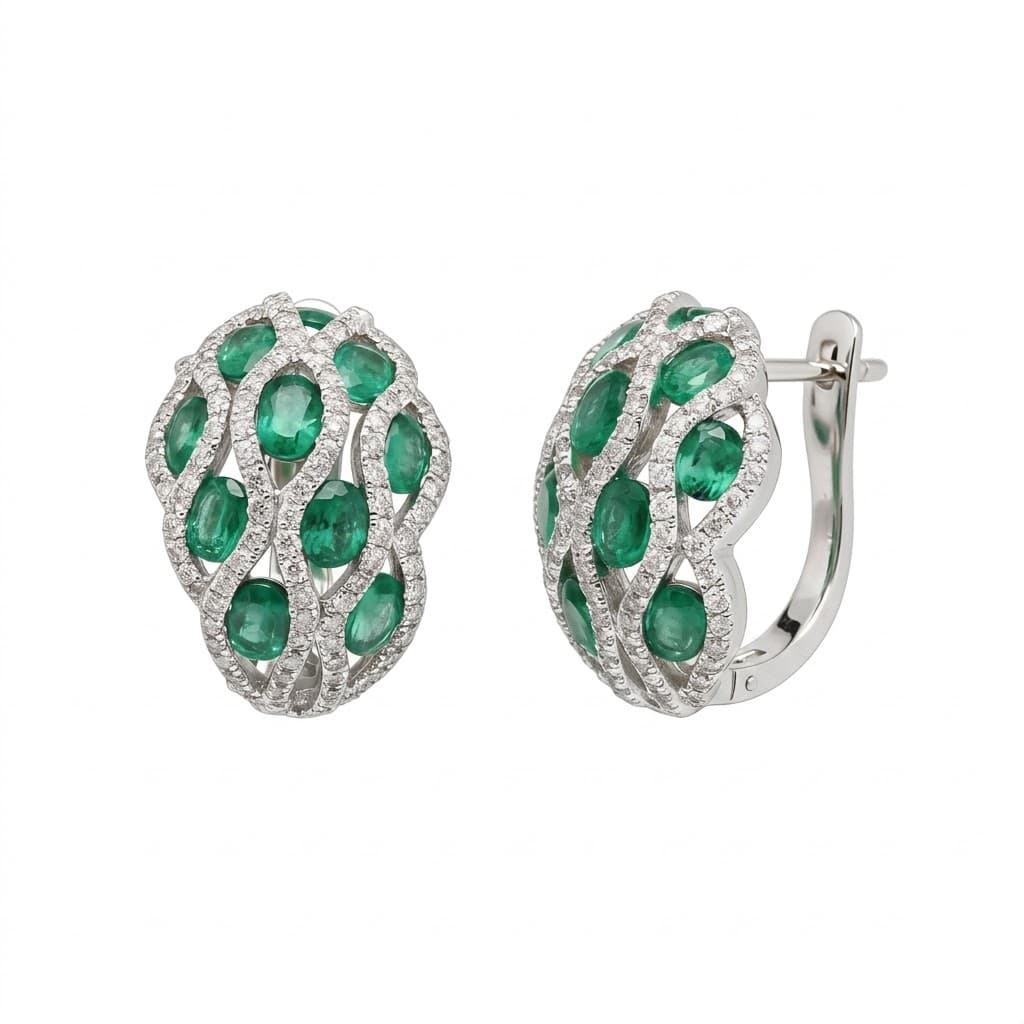  The Peregrinus Emerald Interlace Hoops
