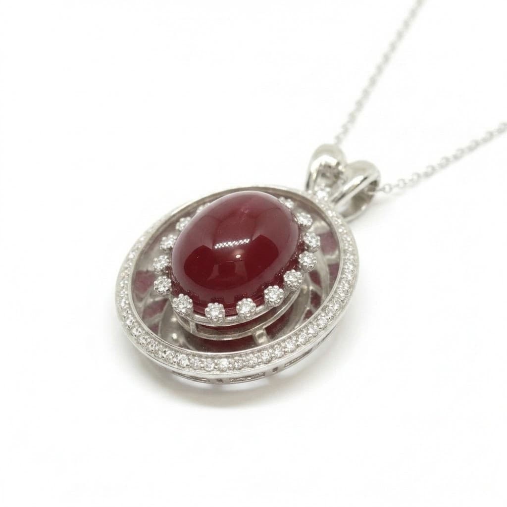 The Peregrinus Ruby Crown Halo Pendant