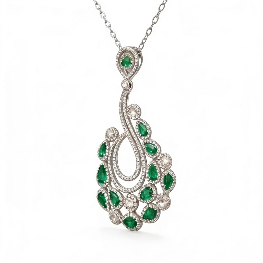 The Peregrinus Emerald Cascade Chandelier Pendant