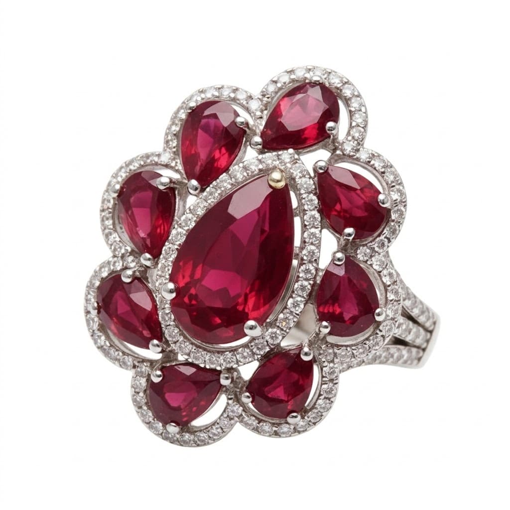 The Peregrinus Ruby Imperial Cluster Ring