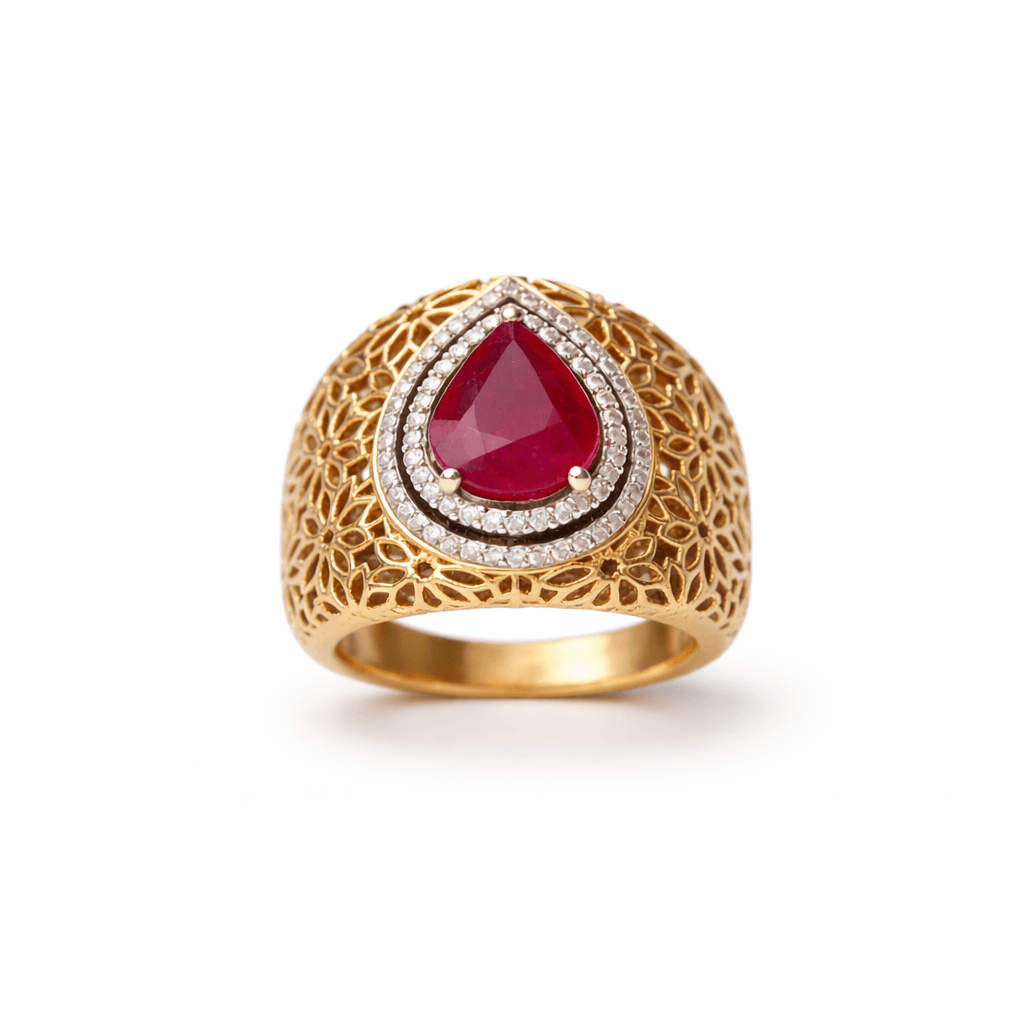 The Peregrinus Ruby Sovereign Dome Ring
