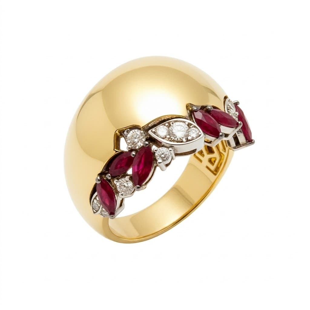 The Peregrinus Ruby Sovereign Arc Ring