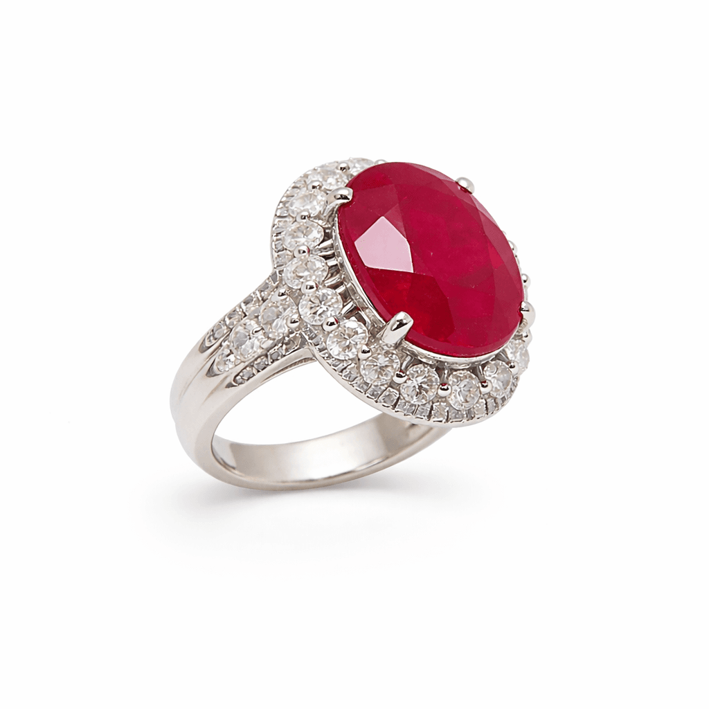 The Peregrinus Ruby Imperial Oval Crown Ring