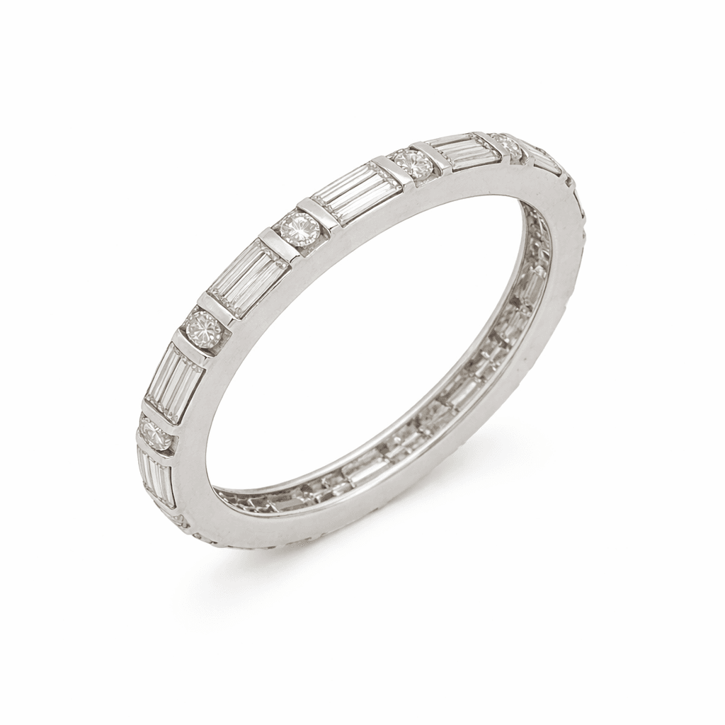 The Eternità Bar-Set Baguette and Round Diamond Eternity Ring