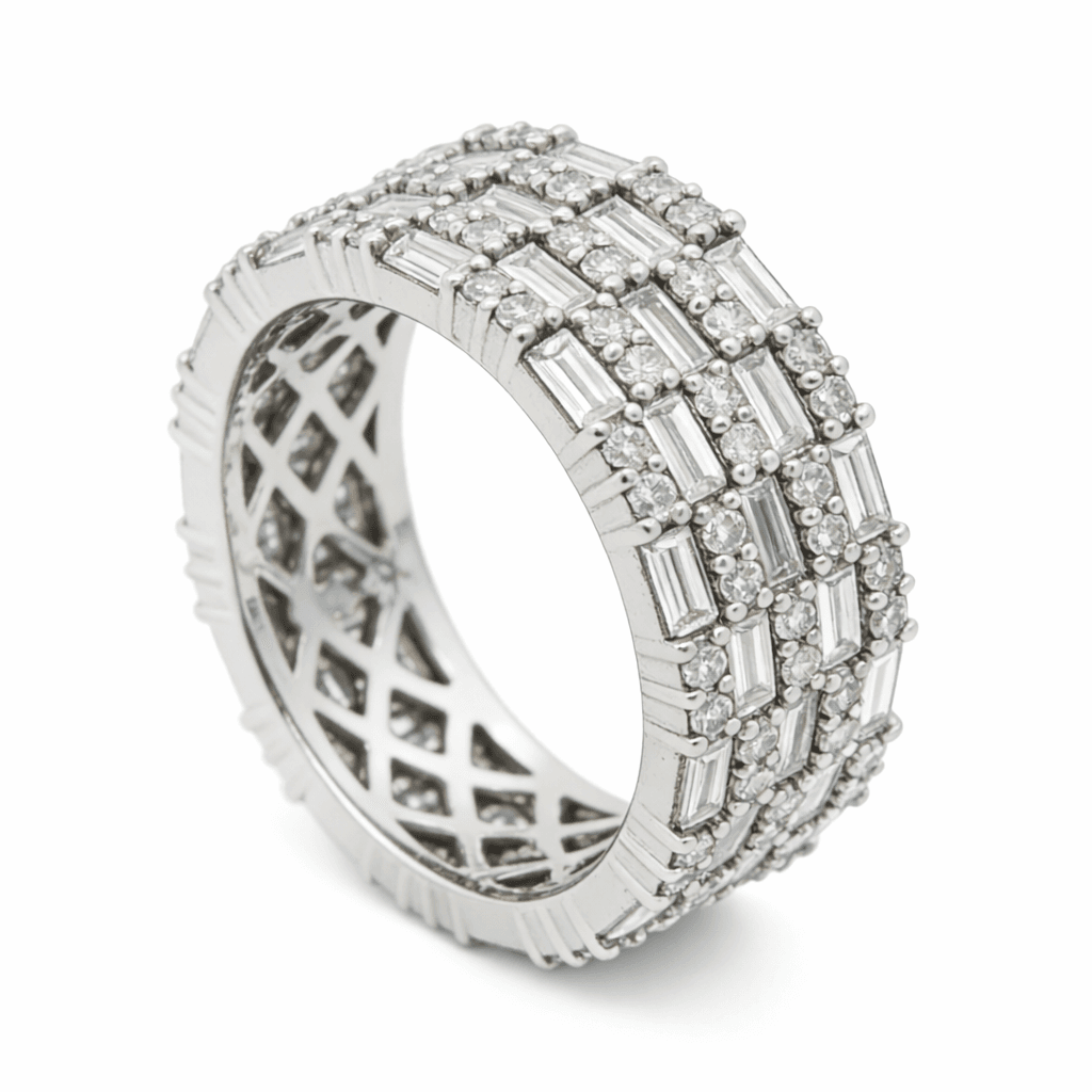 The Eternità Multi-Tier Baguette and Round Diamond Eternity Ring