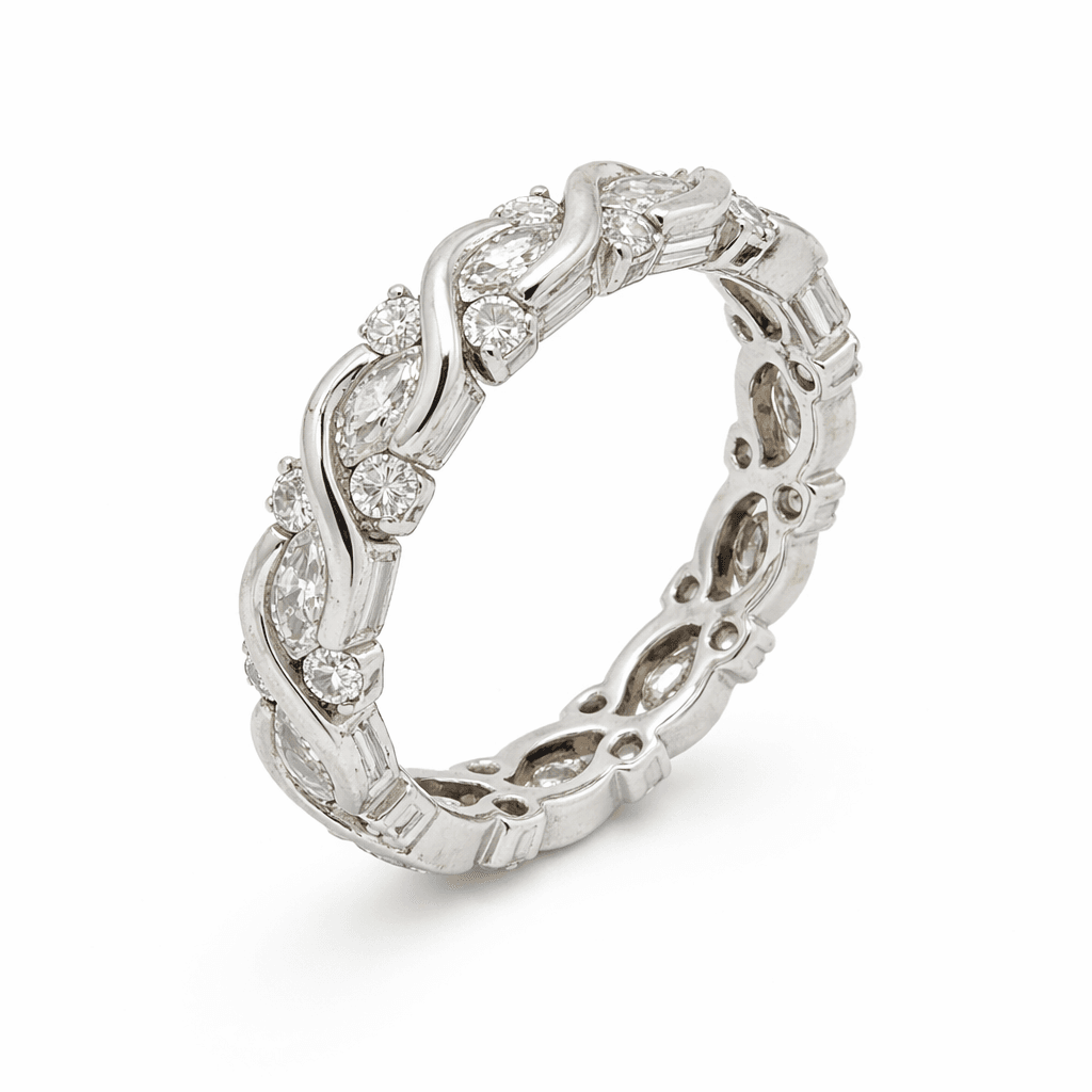 The Eternità Interwoven Round Diamond Eternity Ring