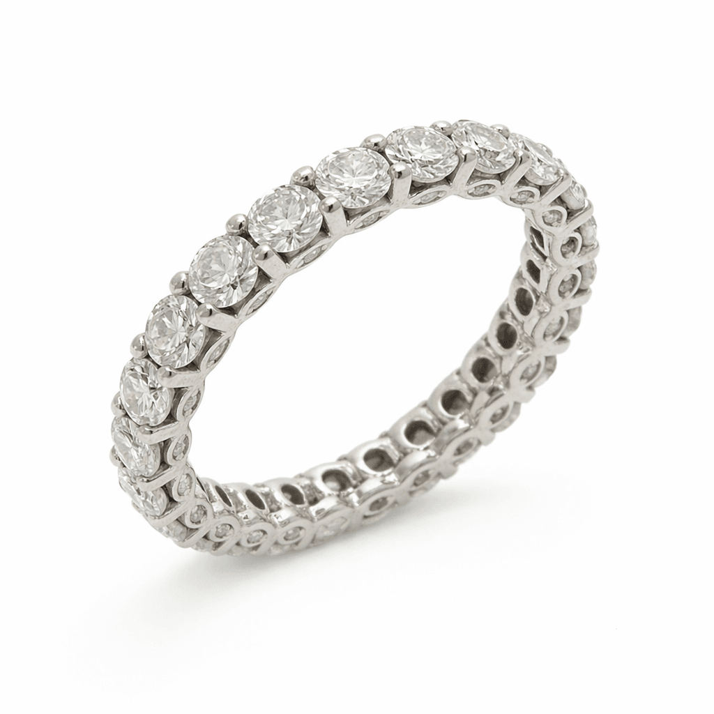 The Eternità Four-Prong Round Diamond Eternity Band