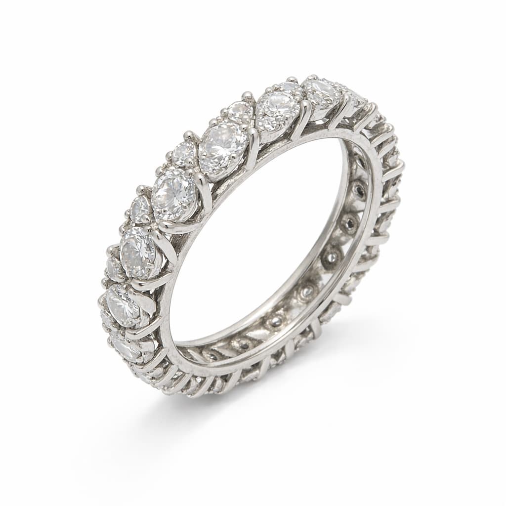The Eternità Double-Row Shared-Prong Eternity Ring