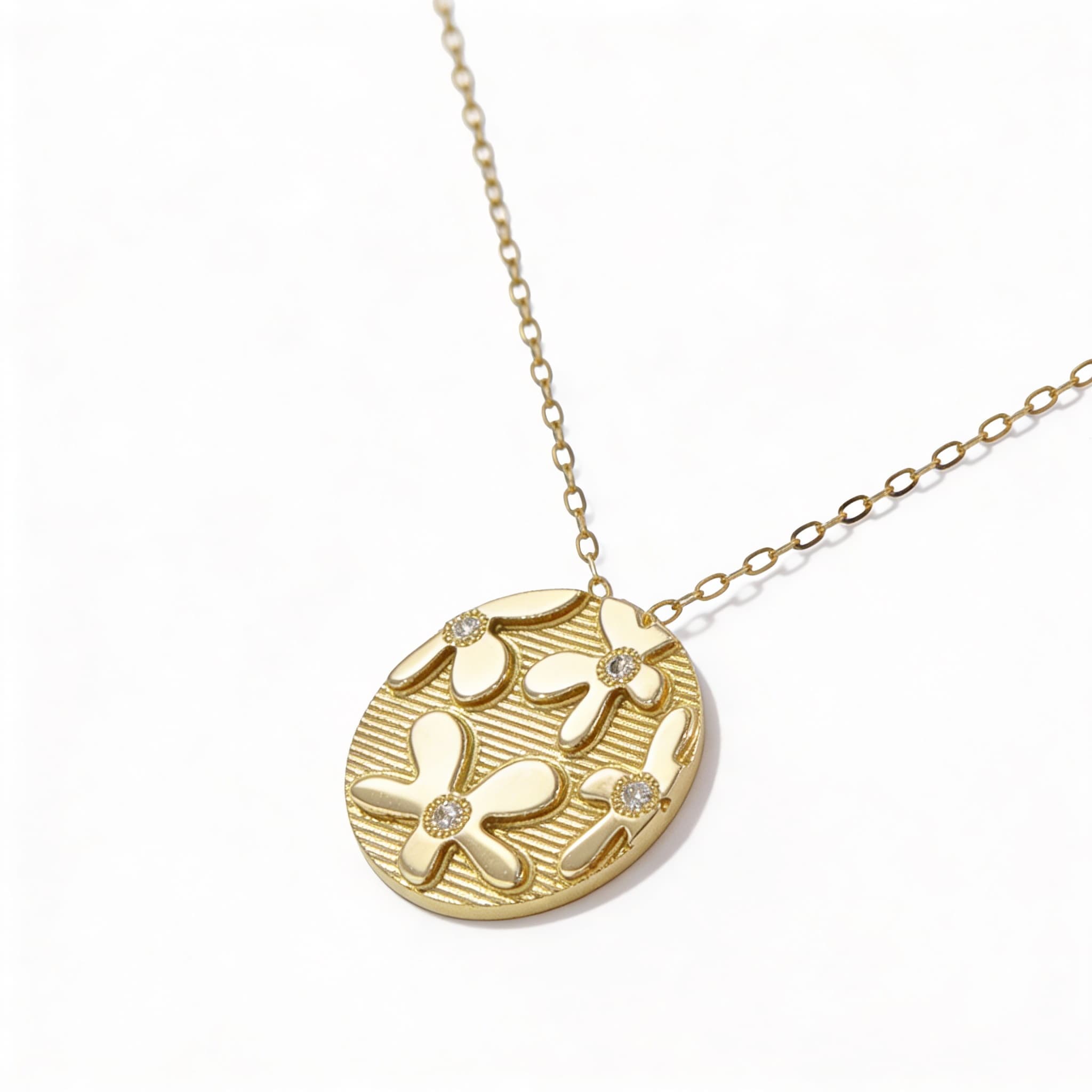 Eden’s Garden Diamond Floral Pendant in Yellow Gold small