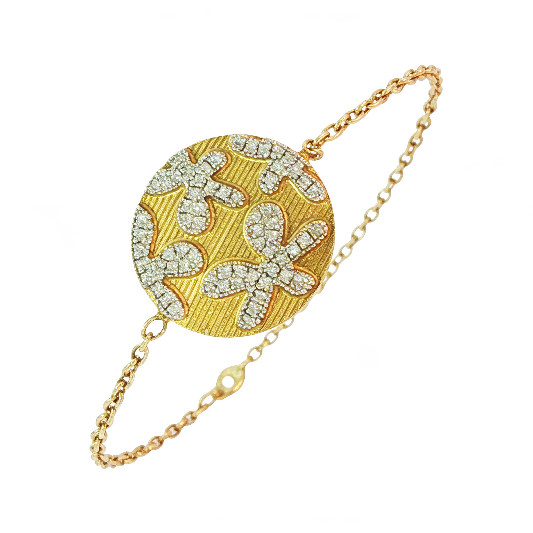 Eden’s Garden Pavé Diamond Floral Bracelet in Yellow Gold Small