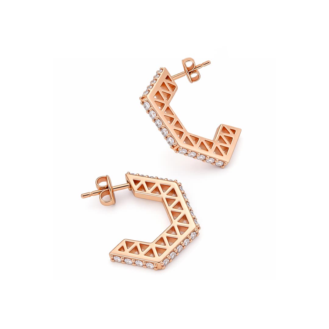 The Hiya Signature IV Architectural Line Earrings